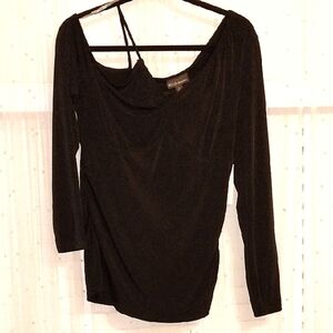 BOLD Elements Woman's Black V-neck Long Sleeve Blouse, Size: L, NWT